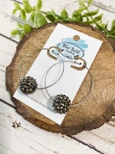 Load image into Gallery viewer, Pewter Bead Hoops
