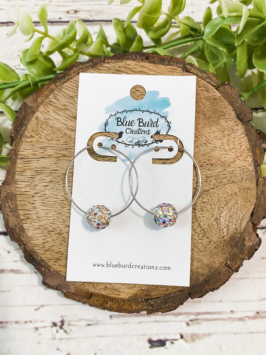 Opal Bead Hoops