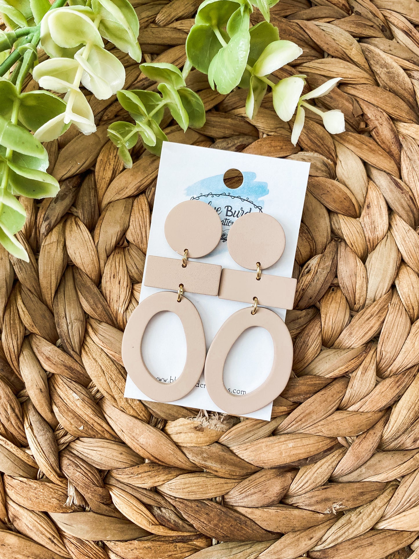 Beige Geo Dangles