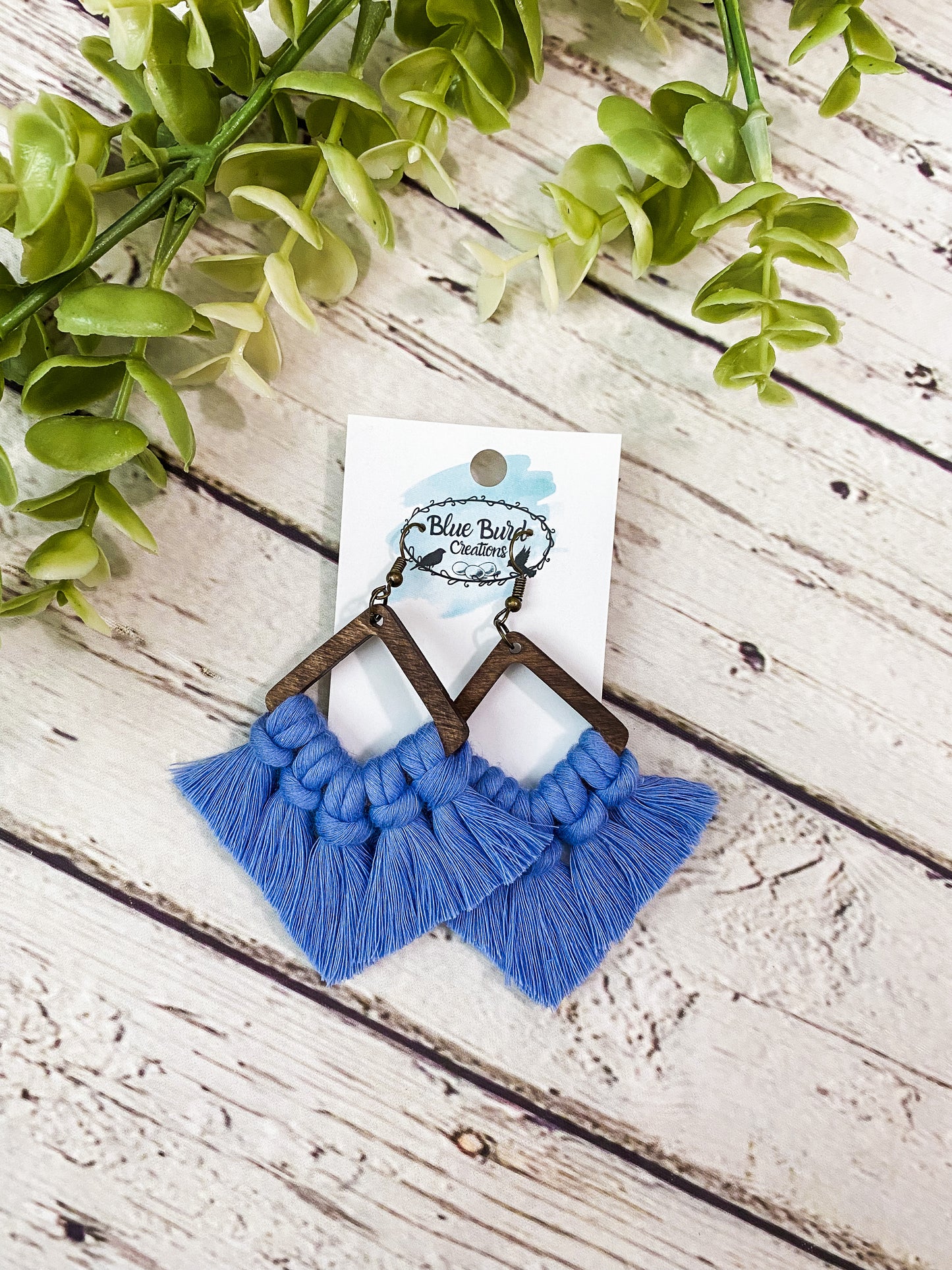 Periwinkle Macrame Earrings