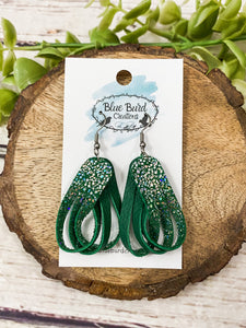 Sparkle Green Twisted Loops