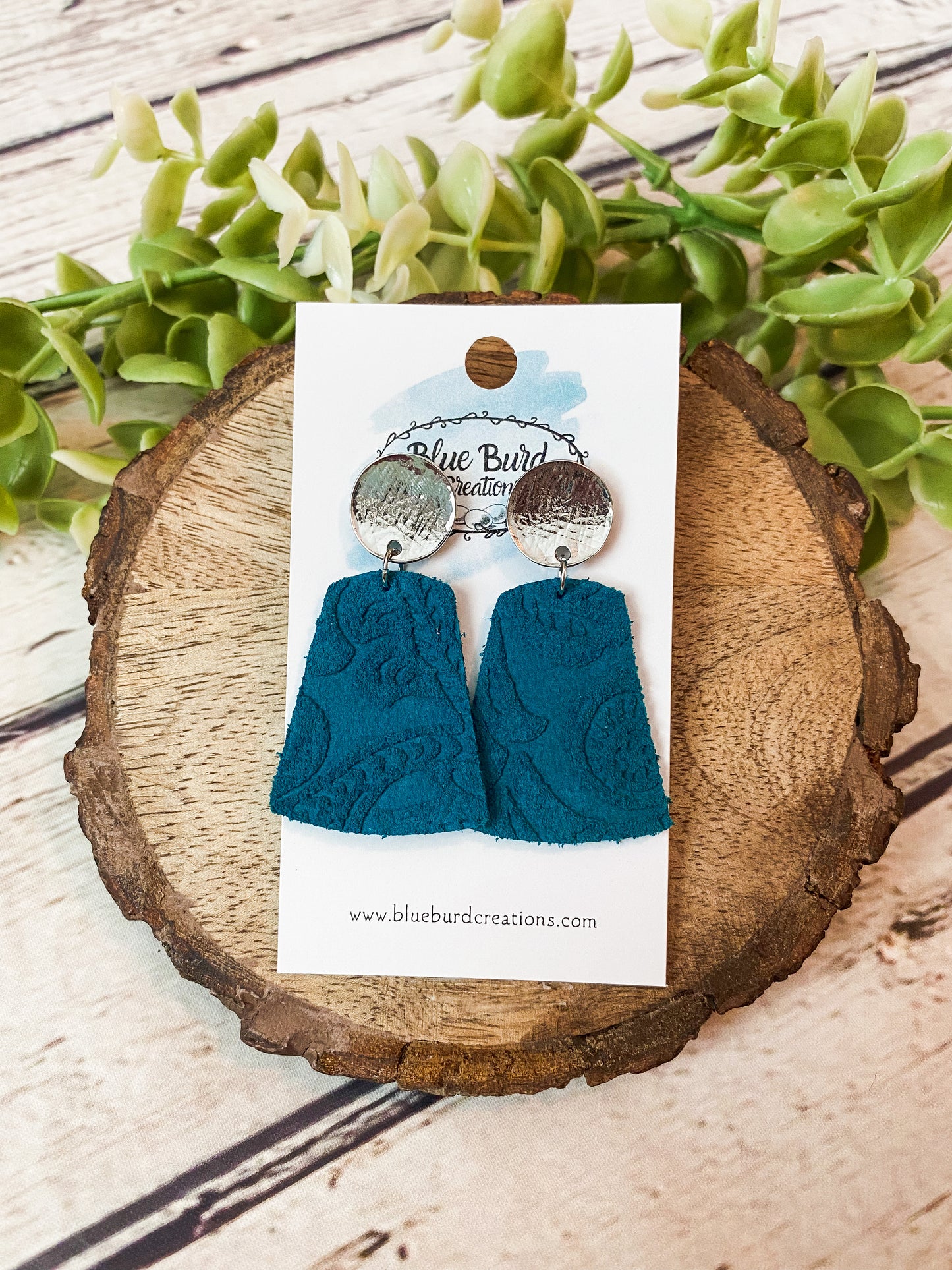 Embossed Teal Suede Mini Bellas