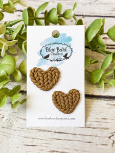 Braided Heart Studs