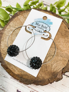 Black Bead Hoops