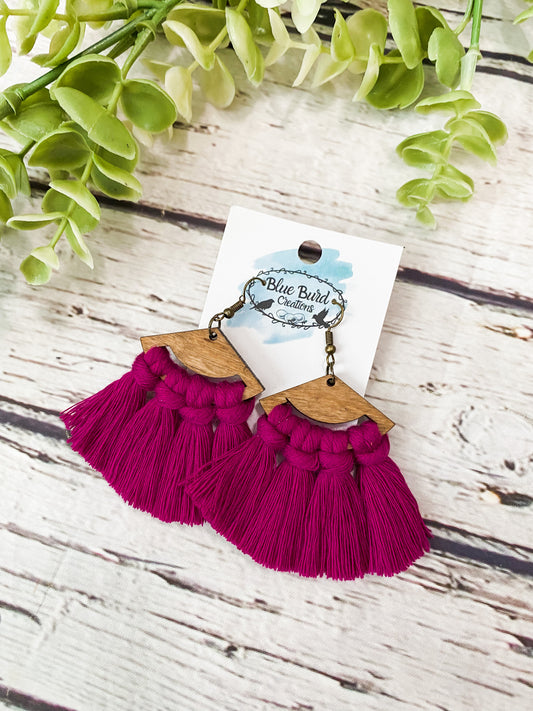 Orchid Macrame Earrings