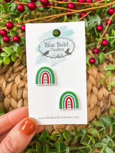 Rainbow Christmas Studs