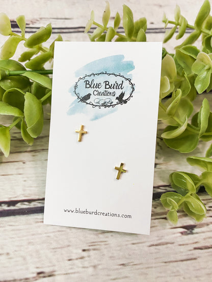 Petite Cross Studs