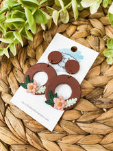 Load image into Gallery viewer, Floral Clay Hoops
