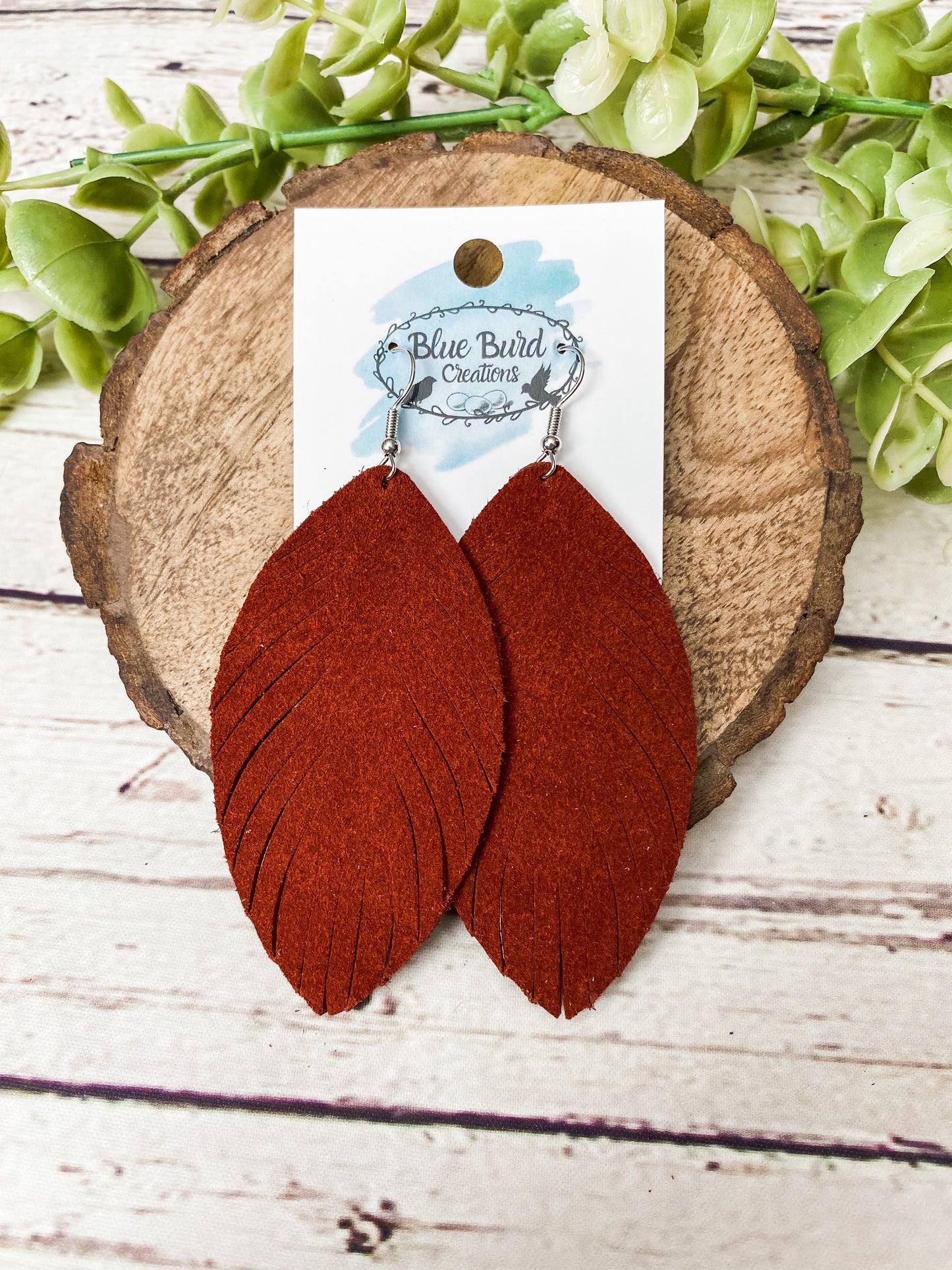 Auburn Rust Suede Feather