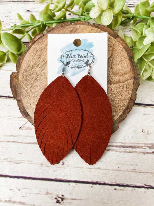 Auburn Rust Suede Feather