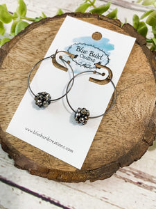 Pewter Bead Hoops