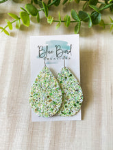 Load image into Gallery viewer, St Patty’s Glitter Teardrops
