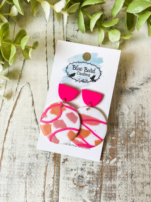 Abstract Pink Clay Drops