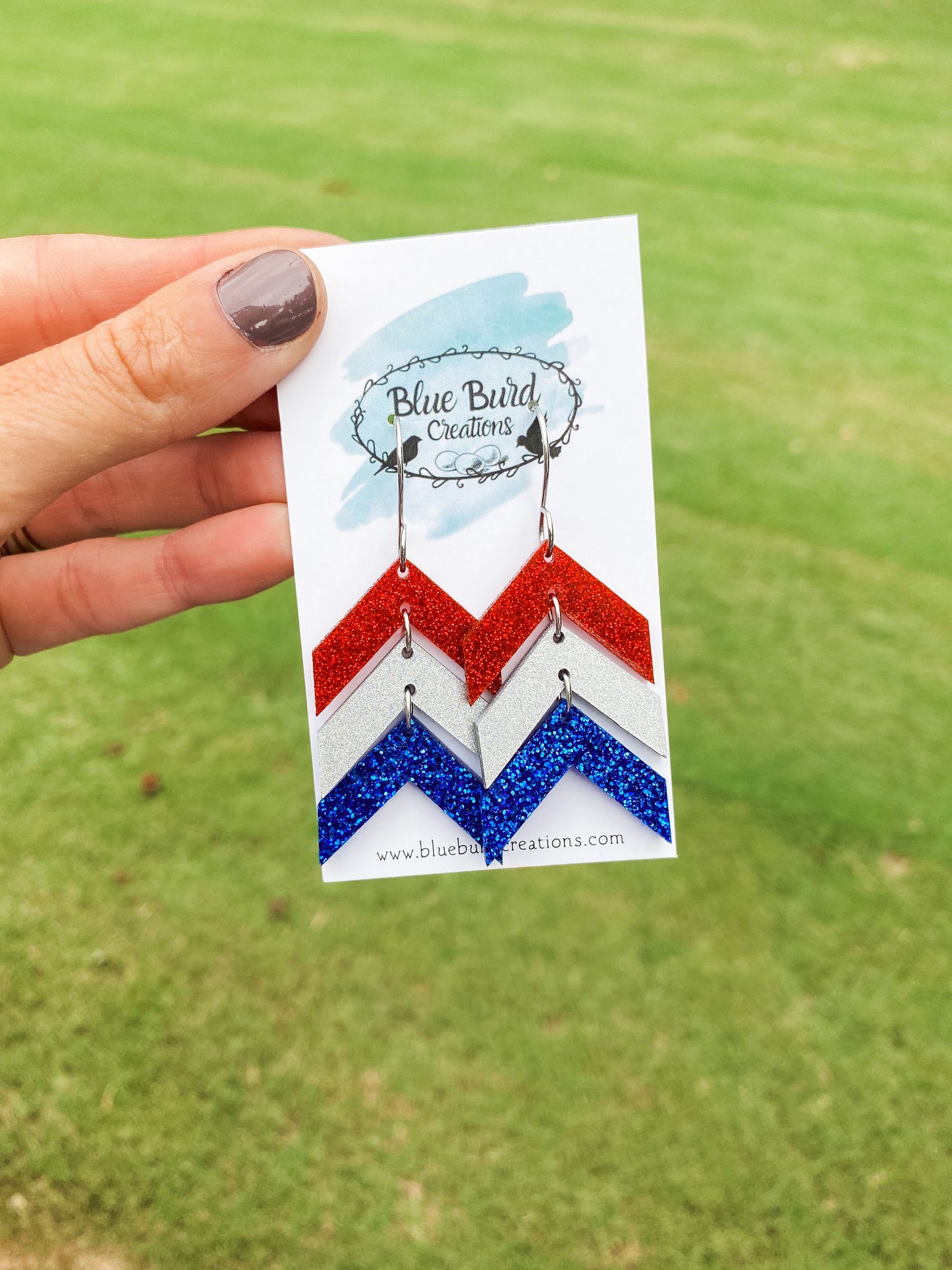 Patriotic Glitter Acrylic Arrows