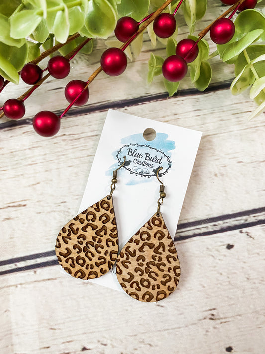 Wooden Leopard Teardrops