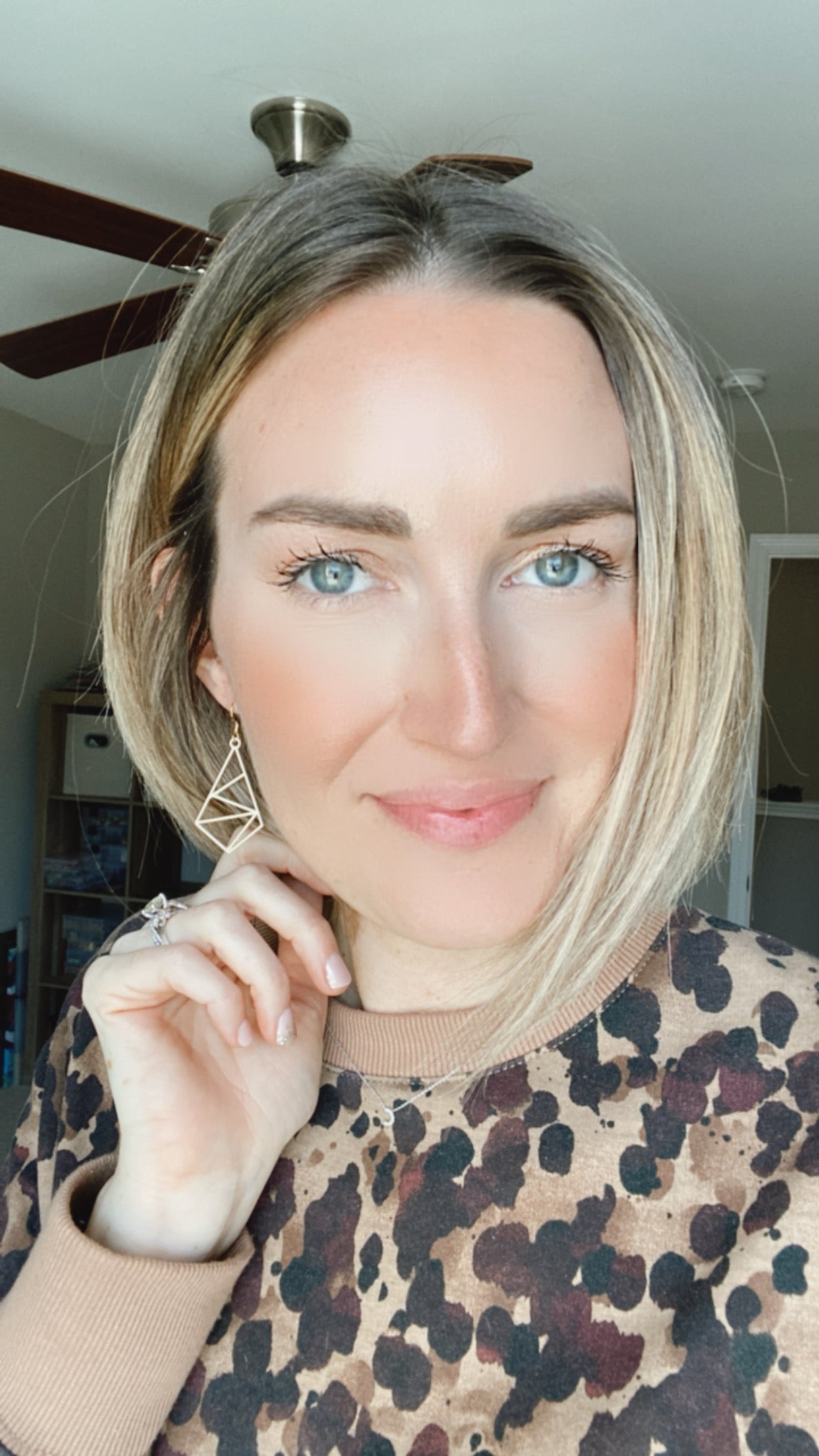 Geometric Matte Brass Diamonds