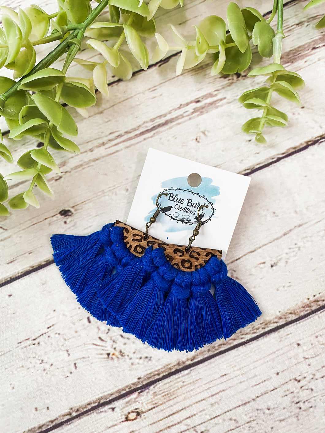 Sapphire Blue Macrame Earrings