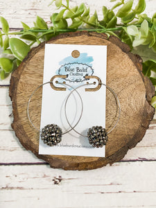 Pewter Bead Hoops