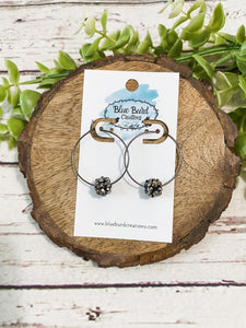 Pewter Bead Hoops